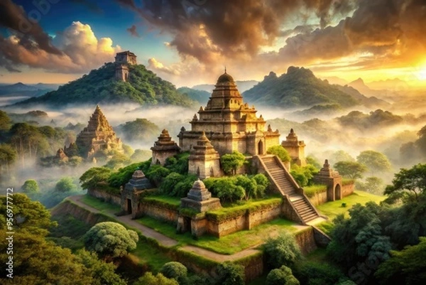 Fototapeta majestic structures ancient civilizations mystical landscapes