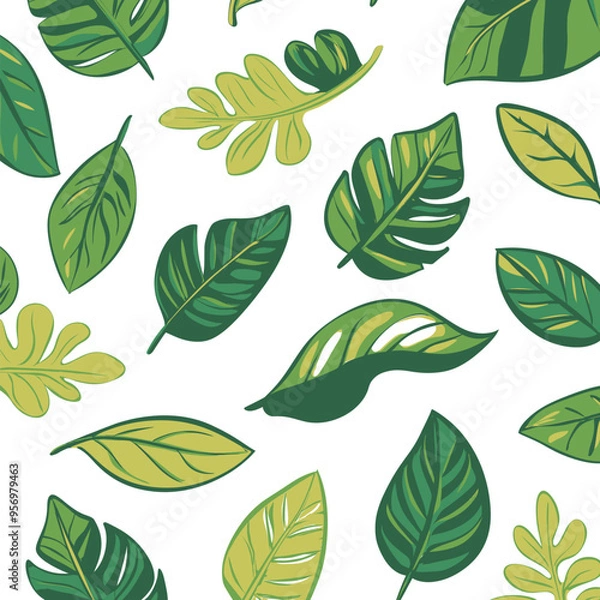 Fototapeta Vintage vector botanical illustration, Set, Autumn flowers, berry and leaves, Colorful