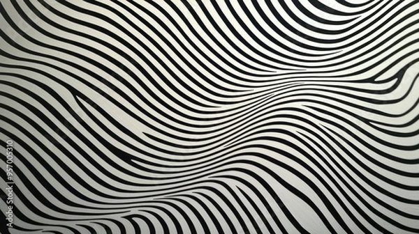 Obraz A continuous zigzag line forming a wavy, rhythmic pattern across a canvas.