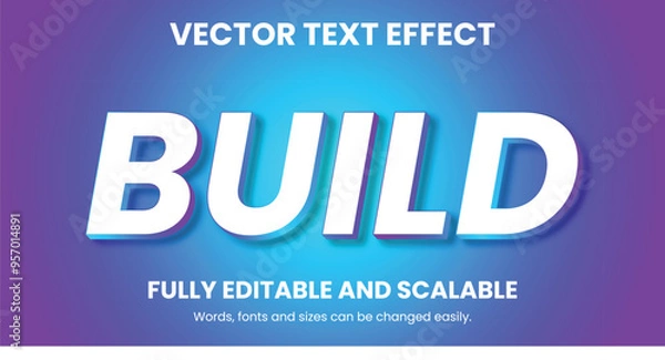 Obraz Vector 3D Text Effect Design