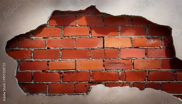 Obraz brick wall background., brick, texture, pattern, building, cement, stone, bricks, 