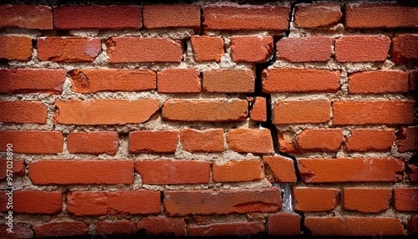 Obraz brick background.brick, wall, texture, red, pattern, building, cement