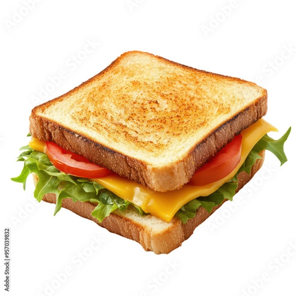 Fototapeta  Toasted sandwich object isolated on transparent png.