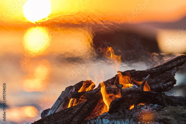 Obraz Ognisko na plaży
