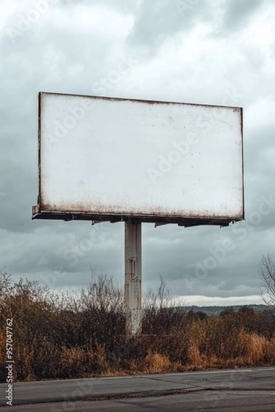 Fototapeta Empty Billboard on Highway
