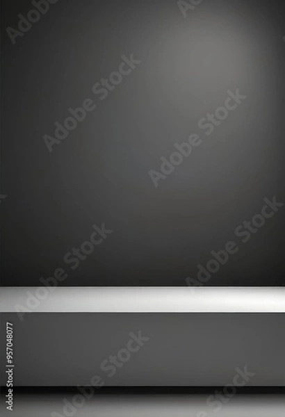Obraz empty black room with spotlight vector
