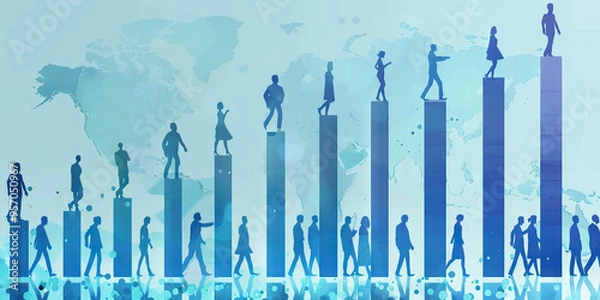 Fototapeta A bar graph contrasting employee turnover rates among various European companies. 