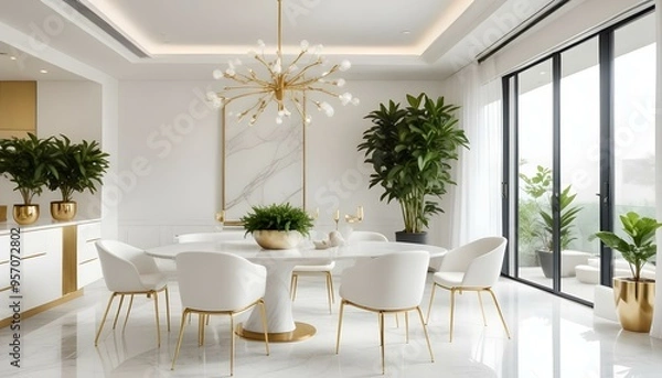 Obraz Photo interior modern design room 3d illustration
