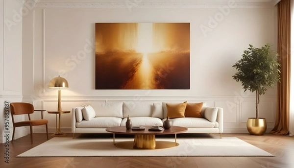 Obraz Photo interior modern design room 3d illustration