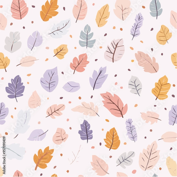 Fototapeta Seamless pattern with autumn leaves
