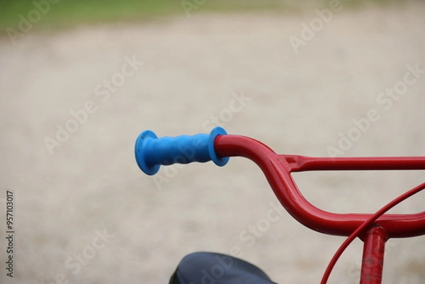 Obraz red bicycle in the park