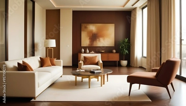 Fototapeta Photo interior modern design room 3d illustration