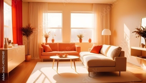 Obraz Photo interior modern design room 3d illustration