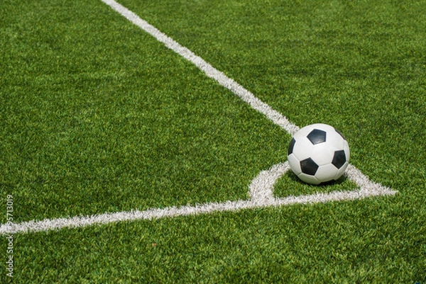Fototapeta soccer ball on soccer field