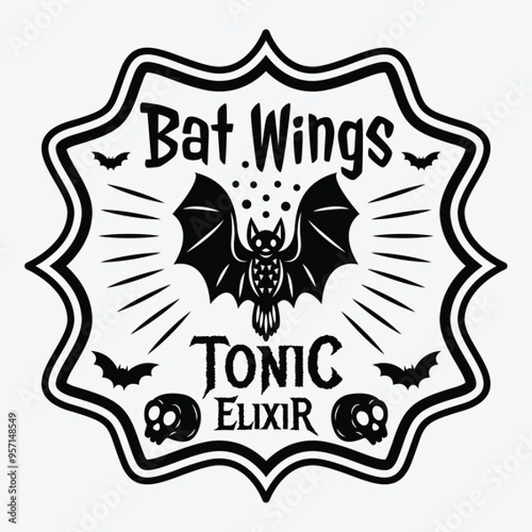 Obraz Halloween Spooky Label Witch Potion Label