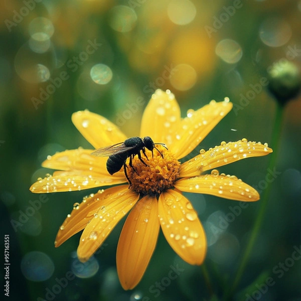 Obraz Bee on yellow flower