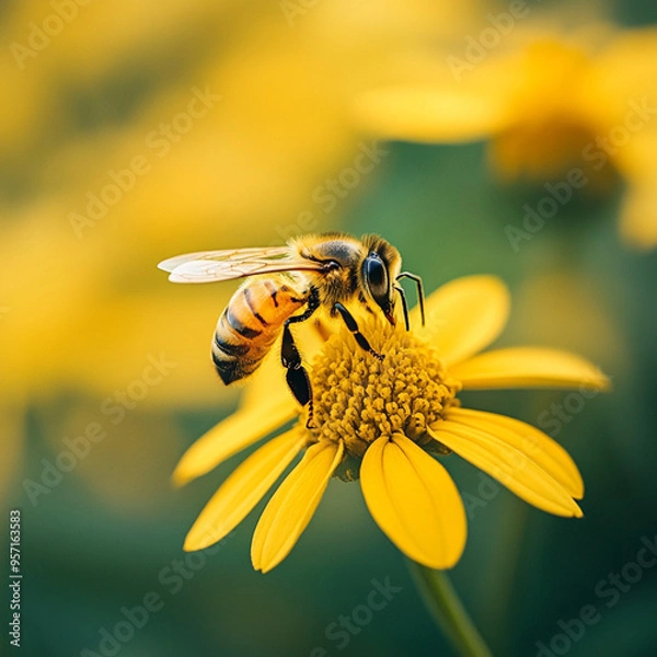 Obraz Bee on yellow flower