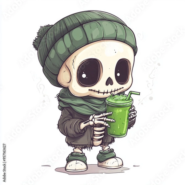 Obraz Cute chibi skeleton
