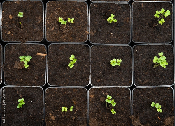 Fototapeta sprouts of turnip cabbage