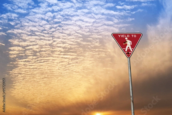 Obraz 미국 도로표지, 사람에 양보