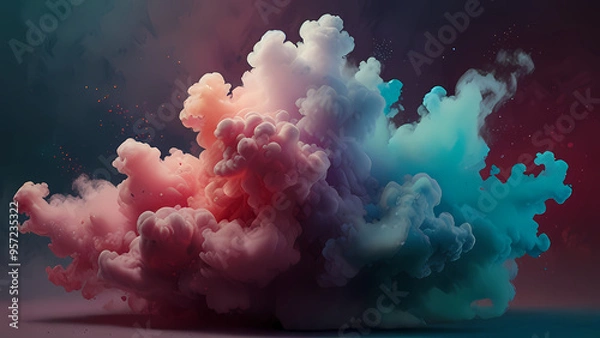 Obraz Abstract background that resembles a cloud of color powder suspended in mid-air