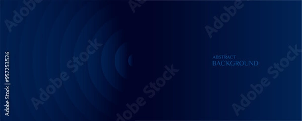Fototapeta A dark blue background with concentric circles.