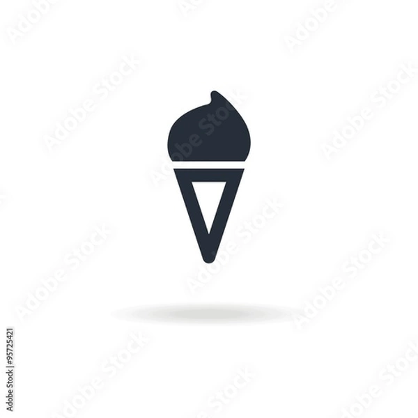Fototapeta icon ice-cream in a waffle horn. icon for confectionery shop. Vector illustration
