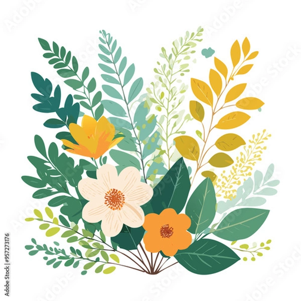 Fototapeta Florals and botanicals illustration design