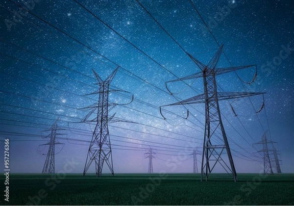 Fototapeta power lines