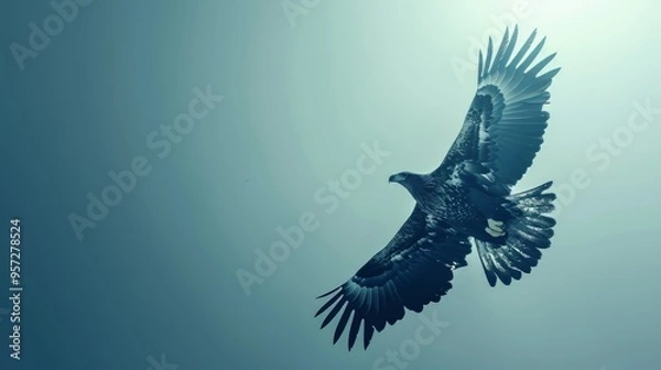 Fototapeta An eagle soaring majestically in the sky. Freedom concept