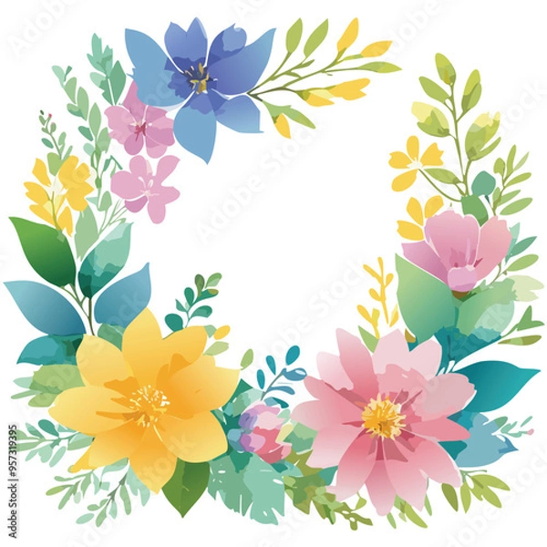 Obraz Botanical Flowers Background Frame