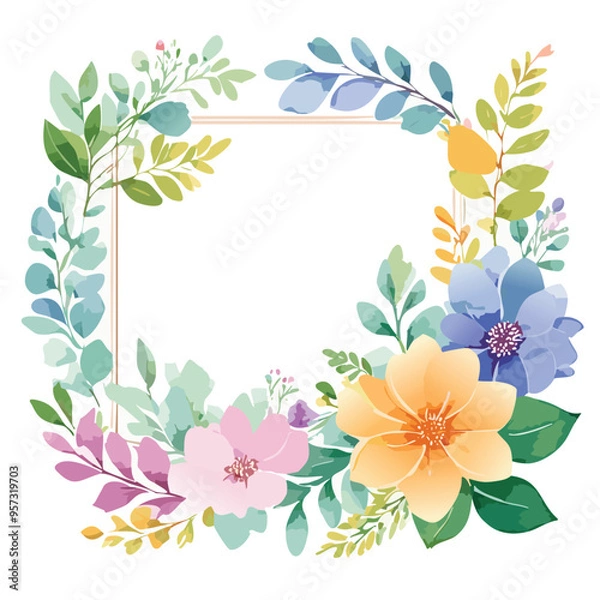 Obraz Botanical Flowers Background Frame