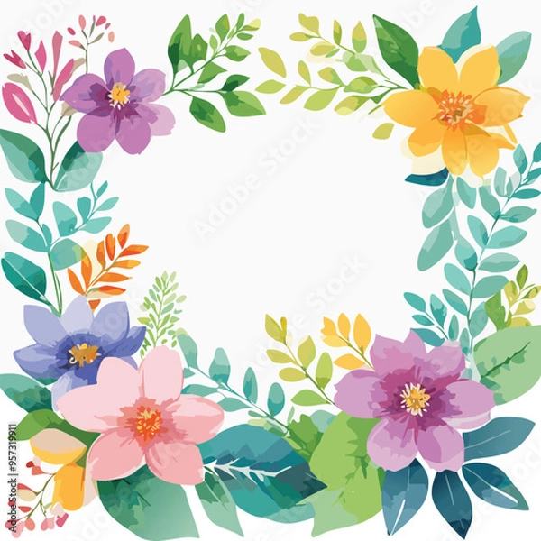 Obraz Botanical Flowers Background Frame