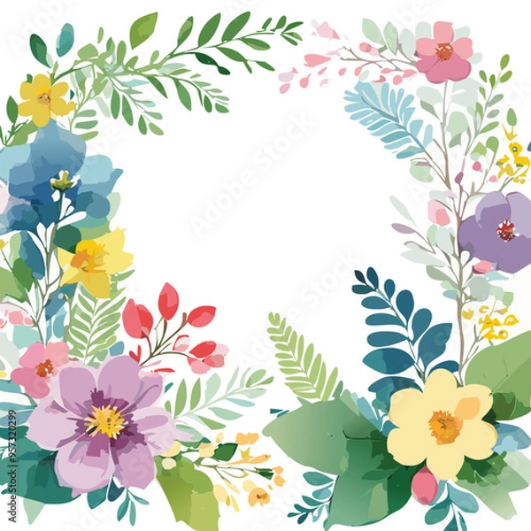 Obraz Botanical Flowers Background Frame
