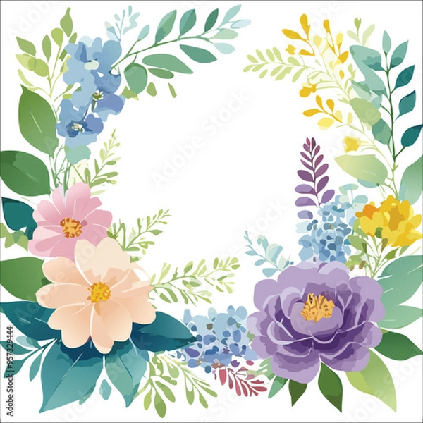 Obraz Botanical Flowers Background Frame