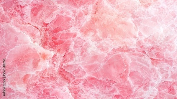 Fototapeta Vibrant Pink Marble Texture with Dramatic Cracks and Bold Veins, Ideal for Backgrounds, Banners, or Marketing Materials. Perfect for Luxurious Design Concepts and Copyspace for Text.

