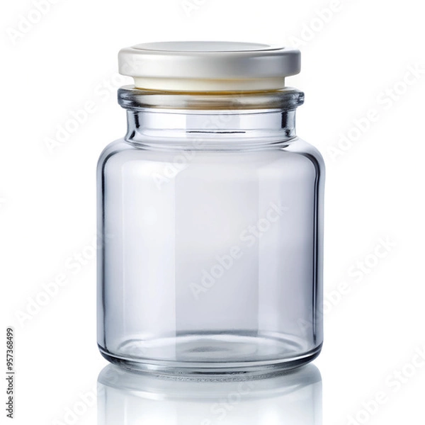 Fototapeta The medicine jar has a lid on top . on a white background