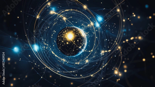 Fototapeta background Innovation network points Earth's surface wave background Abstract digital wave background information technology background The background is the background. gradient wave digital wave ban
