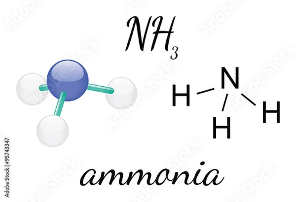 Obraz NH3 ammonia molecule