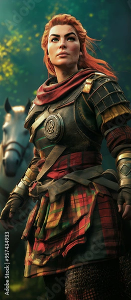 Fototapeta celtic druids and knights 