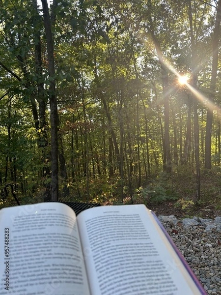 Fototapeta Campfire reading 