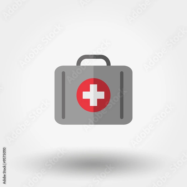 Fototapeta First aid kit. Suitcase first aid. Icon.