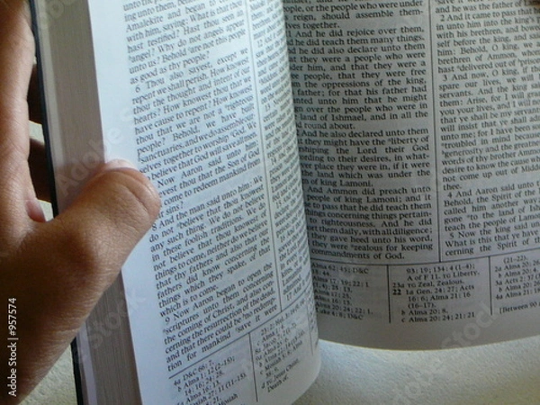 Fototapeta reading the book of mormon