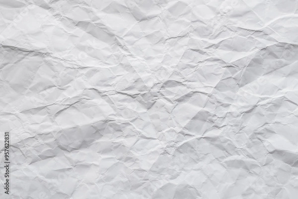 Fototapeta Crumpled paper white texture background