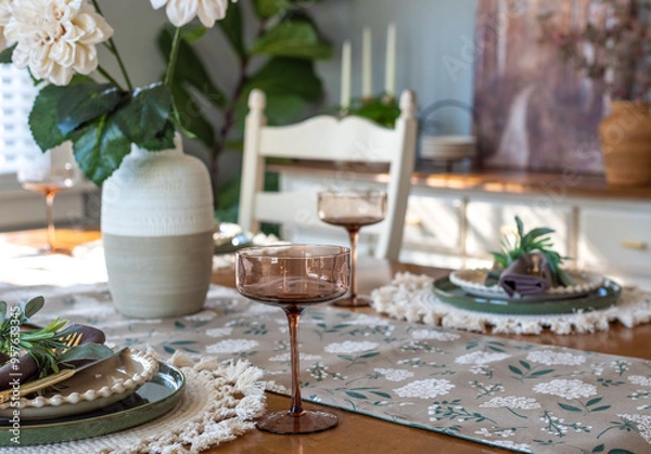 Obraz Soft focus fall dining room table