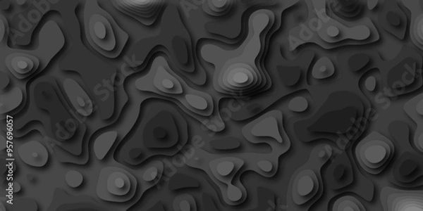 Fototapeta 3D Stylized topographic contour map. Geography scheme and terrain. Topography grid map. Contour map background. Geographic line mountain relief. Abstract lines or wavy backdrop background.	