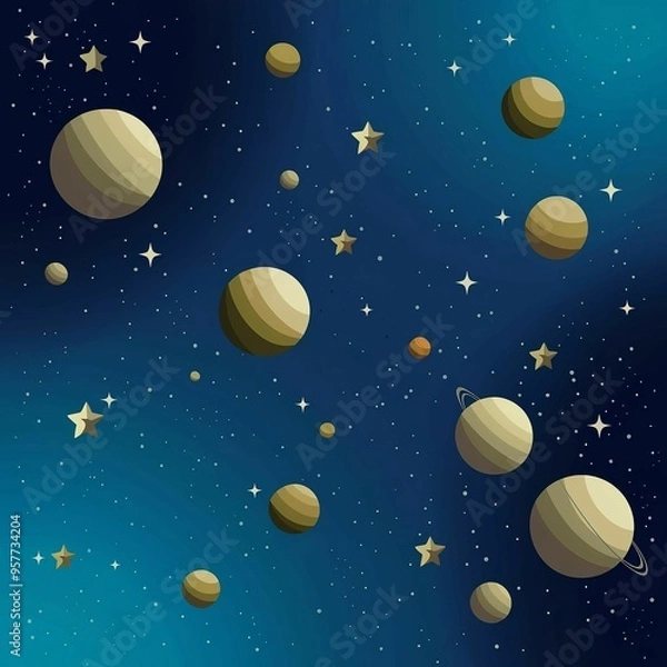 Fototapeta planets and stars