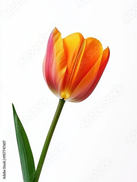 Obraz Tulip isolated on white background AI Generated