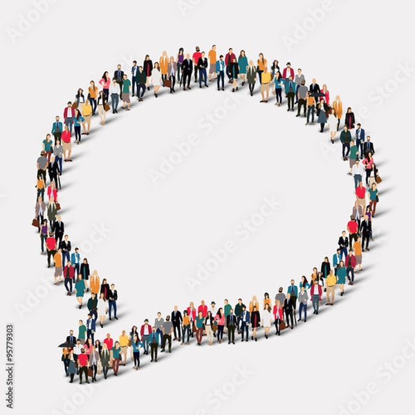 Obraz group  people shape  chat bubbles