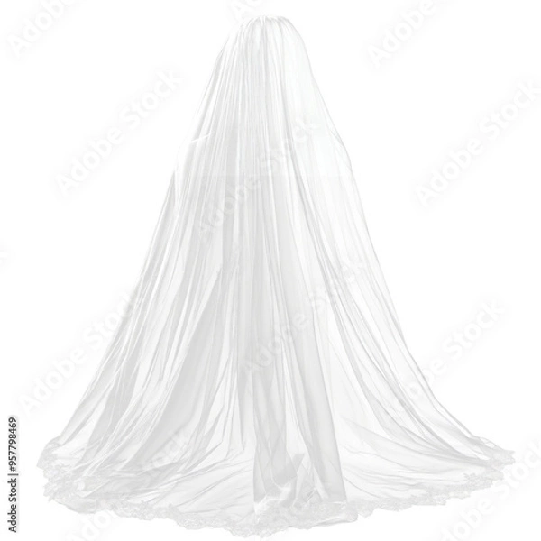 Obraz Brides long veil for wedding